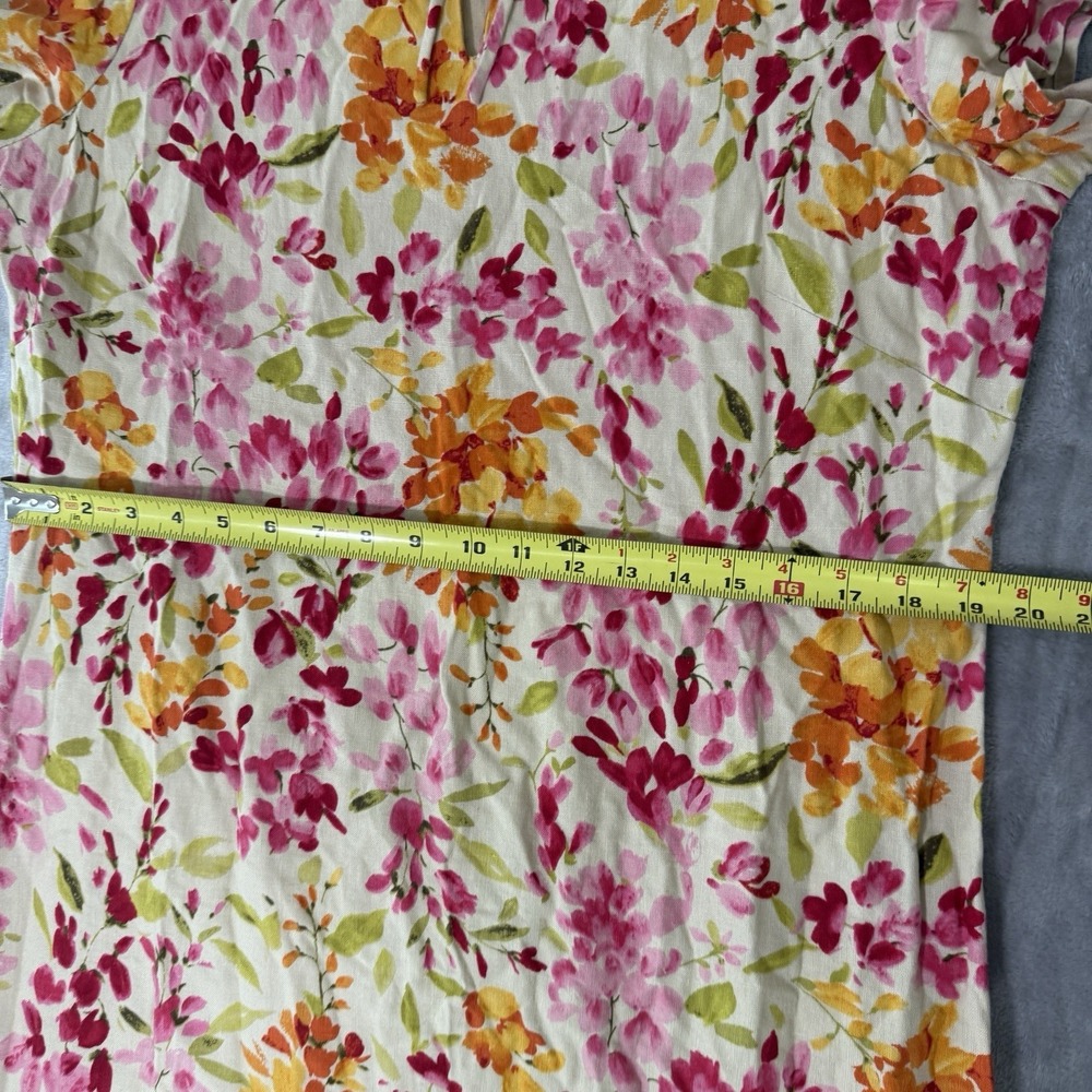 Liz Claiborne Floral Linen Blend Maxi Dress Size 12 Cottagecore Garden Party - Picture 6 of 8